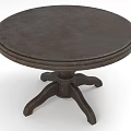 Dark Wooden Round Dining Table With Unique Carved Base And Classic Style