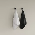 Bathroom Accessories White And Black Towels Hanging On Wall Hooks
