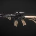 Tactical Rifle With Black And Tan Finish Optic Sight And Modular Rail System 3d model