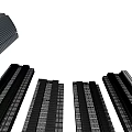 Modern Commercial Complex With High Rise Buildings And Central Open Green Spaces
