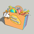 Vibrant Photo Check In Spot Featuring Shopping Bag With Gifts Happy Shopping Sign And Decorations