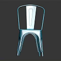 Modern Blue Metal Leisure Chair With Riveted Design And Curved Legs