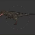 3D T-Rex Dinosaur Model With Open Mouth Standing On Black Background