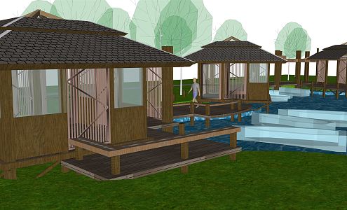 New Chinese Style Pavilion 3d model