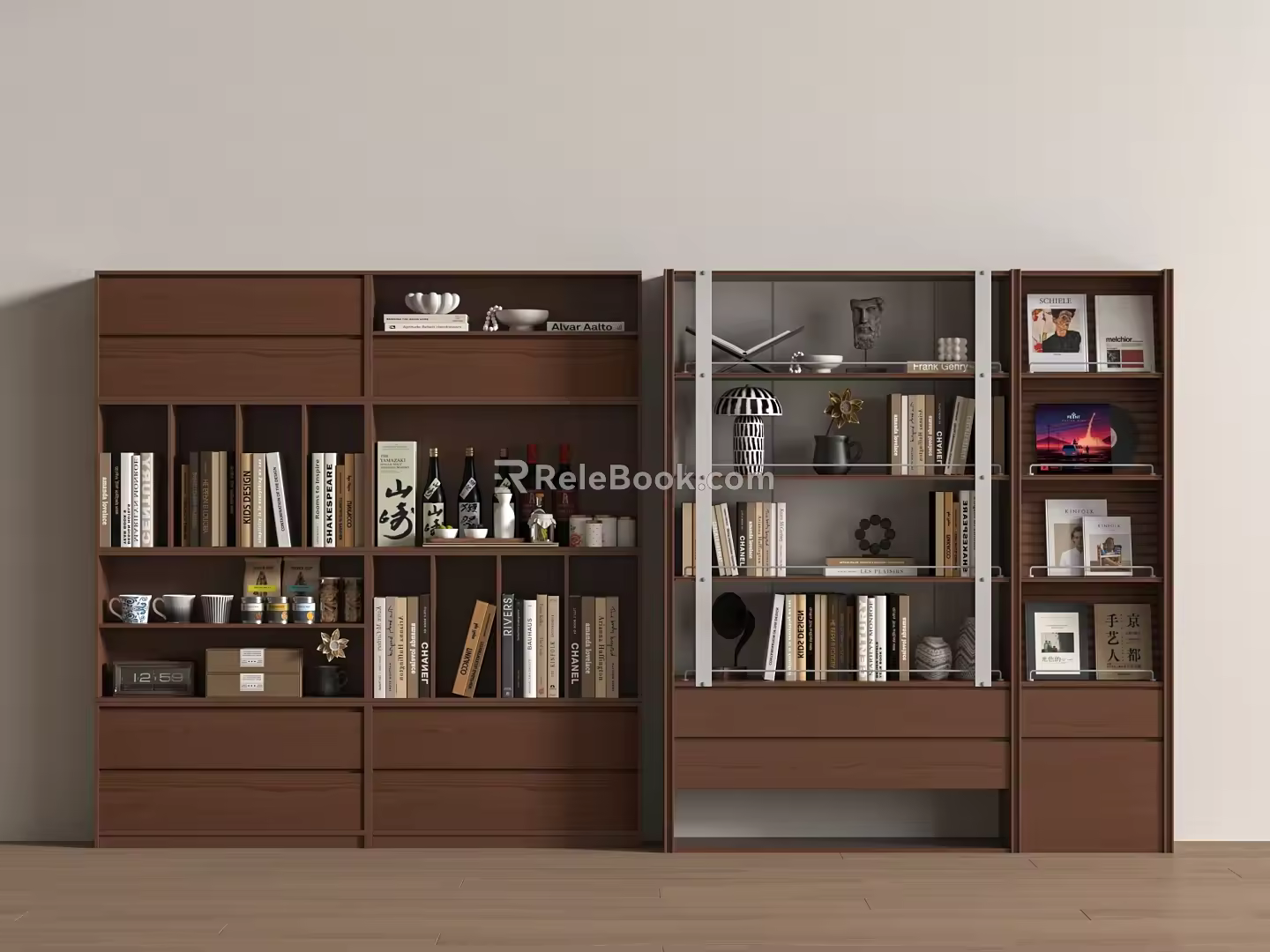 Modern Middle Ancient Bookcase Modern Middle Ancient Style Bookcase 3d model