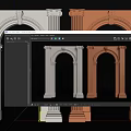 Classic Door Arches White And Brown Stone With Columns Ornate Top Design