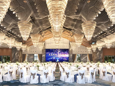 Star Sky Top Ballroom Stage Lobby Hotel Style 3d model
