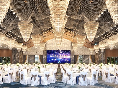 Star Sky Top Ballroom Stage Lobby Hotel Style 3d model