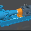 Industrial Pump Equipment With Blue Body Yellow Connector And Grey Motor Base