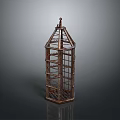 Vintage Metal Tower Shaped Grid Design Decorative Lantern For Home Living
