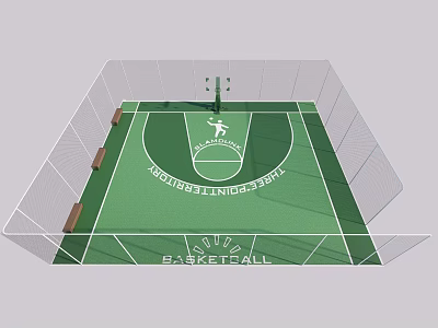 outdoor basketball court half court basketball court 3d model