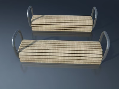 Two Wicker Pet Cabinets With Metal Handles And Simple Modern Design 3d model