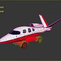 Red and White Private Jet With Sleek Fuselage Windows Landing Gear and Reflective Surface