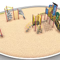 Colorful Outdoor Playground Equipment With Slides Climbing Frames Swings And Steps