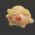 Game And Movie Character With Pink Fluffy Body Big Red Eyes And Round Shape