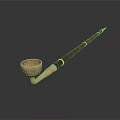 Classic Tobacco Pipe Household Item with Metal Bowl and Wooden Stem