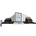 Mercedes-Benz Car Display Shelf With Brown Silver Vehicles On Platform