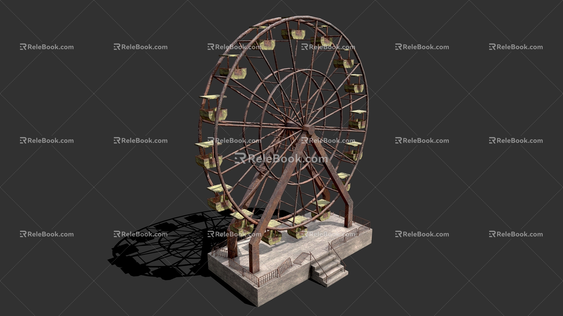 Abandoned Ferris Wheel Ferris Wheel Cartoon Ferris Wheel Industrial Wind Ferris Wheel 3d model