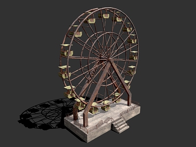 Abandoned Ferris Wheel Ferris Wheel Cartoon Ferris Wheel Industrial Wind Ferris Wheel 3d model