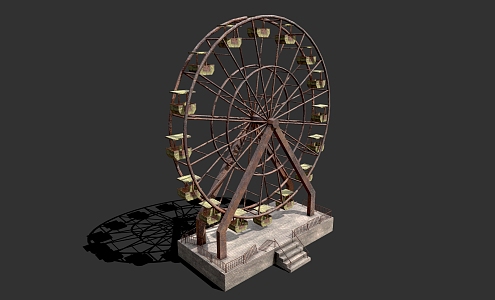 Abandoned Ferris Wheel Ferris Wheel Cartoon Ferris Wheel Industrial Wind Ferris Wheel 3d model