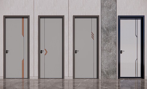 Modern swing door 3d model