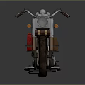 Vintage Motorcycle With Leather Seat Spoked Wheels And Chrome Metal Details