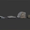 Natural Stone Samples with Various Shapes and Colors on Gray Background 3d model