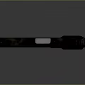 Black Tactical Pistol With Textured Grip And Metallic Finish On Gray Background