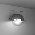 Sleek Modern Pendant Light With Spherical Shade And Metal Frame Design