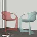 Modern Transparent Acrylic Dining Chairs With Curved Design Red Green Color