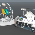 Huawei 5G Exhibition Display Shelves Showcasing Electronic Products And Digital Devices