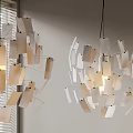 Modern Geometric Chandelier With Hanging Panel Design For Interior Space Lighting 3d model