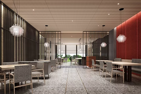 New Chinese Restaurant Foreign Hotel Restaurant 3d model