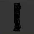 Gray Cargo Pants With Multiple Pockets Belt And Tapered Cuffs Design