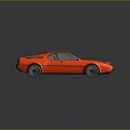 Red Sports Car With Streamlined Design Black Accents Shiny Surface And Reflective Floor