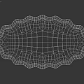White Oval Ceramic Tray With Scalloped Edge And Black Trim