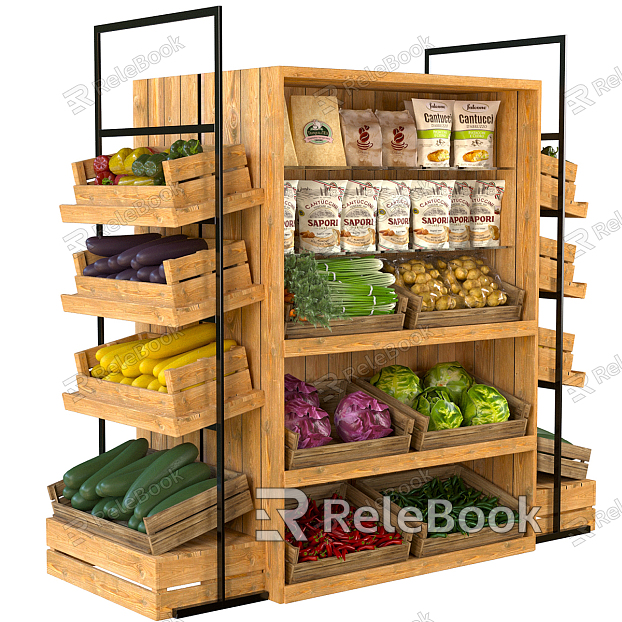 Modern Shelf Shopping Mall Food Shelf model