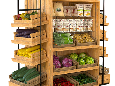 Modern Shelf Shopping Mall Food Shelf model