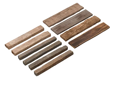 Natural Stone Wood Planks With Various Colors And Textures For Home Decor 3d model