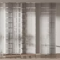 Modern Transparent Glass Partition With Grid Design For Interior Decoration