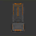 Futuristic Gray Armored Tank With Orange Accents Open Cargo Bed And Rugged Wheels Design