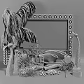 Stylish Decorative Ornament Set With Lighted Mirror Feather Decor Candles Beaded Accents And Aromatic Diffuser