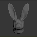 White Donkey Head Sculpture With Large Ears And Detailed Design Features