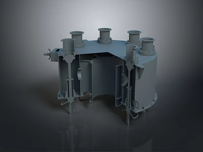 Industrial Metal Hardware Tools with Multi Cylindrical Structures and Support Frames 3d model