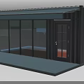 Modern Container Building With Awning Glass Walls Porch And Red Floor