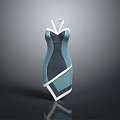 Modern Teal Black Dress With White Accent Lines And Contemporary Design