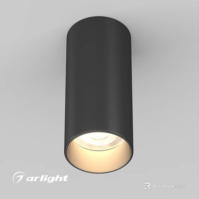Sleek Modern Black Cylindrical Downlight Spotlight Indoor Home Lighting Fixture 3d model 