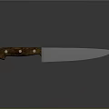 Sharp Kitchen Knife With Wooden Handle And Metal Blade For Daily Use