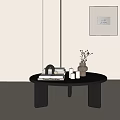 Middle ancient style tea table ornaments combination 3d model