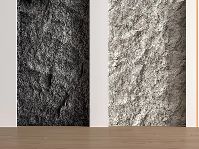 Rough Textured Background Wall Design Showcasing Dark And Light Stone Like Surfaces For Interior Spaces 3d model